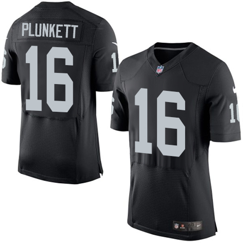 Men's Elite Jim Plunkett Nike Jersey Black Home - #16 NFL Oakland Raiders